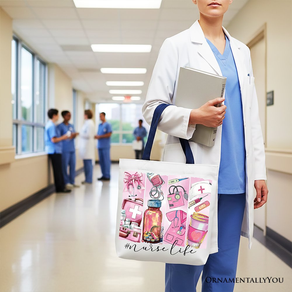 "Nurse Life Canvas Tote Bag — medical essentials gift bag for nurses and healthcare professionals"
