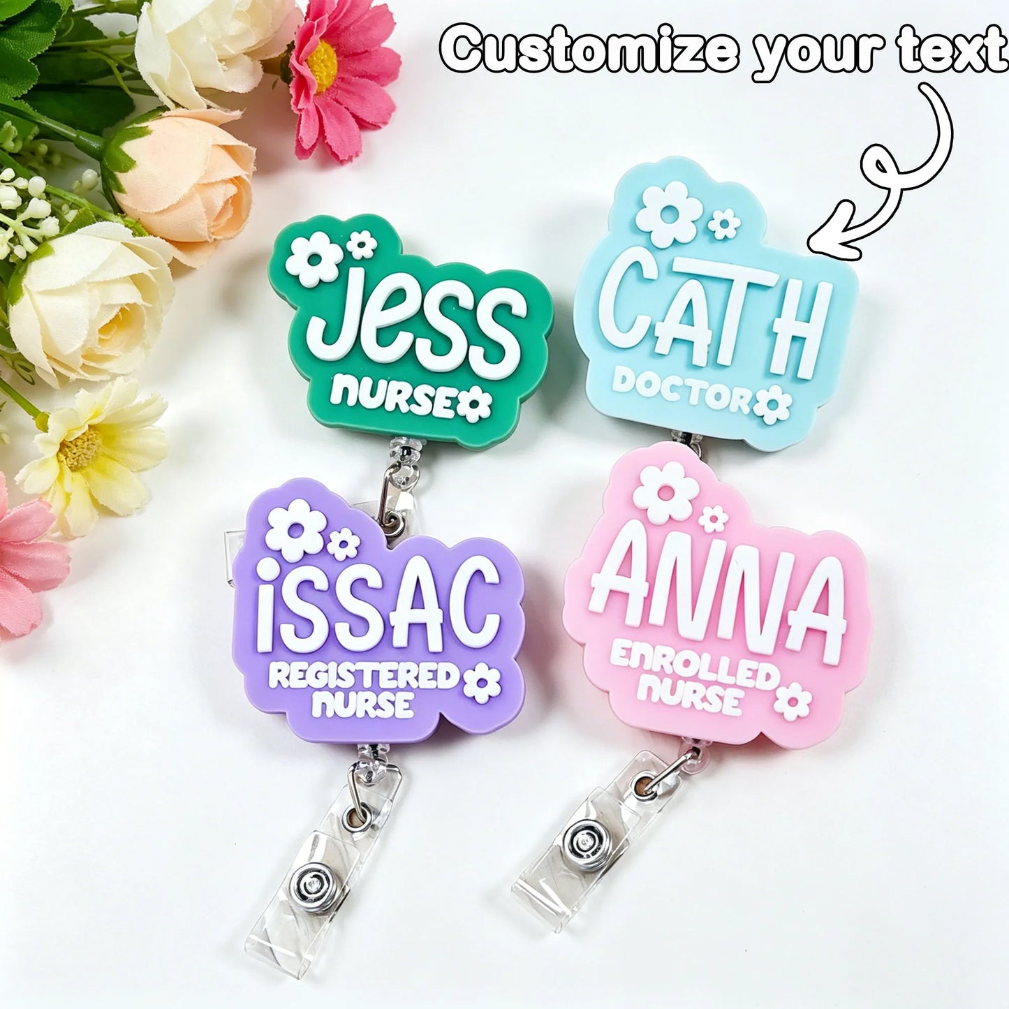 ScrubLuxe Personalized Nurse Badge Reel