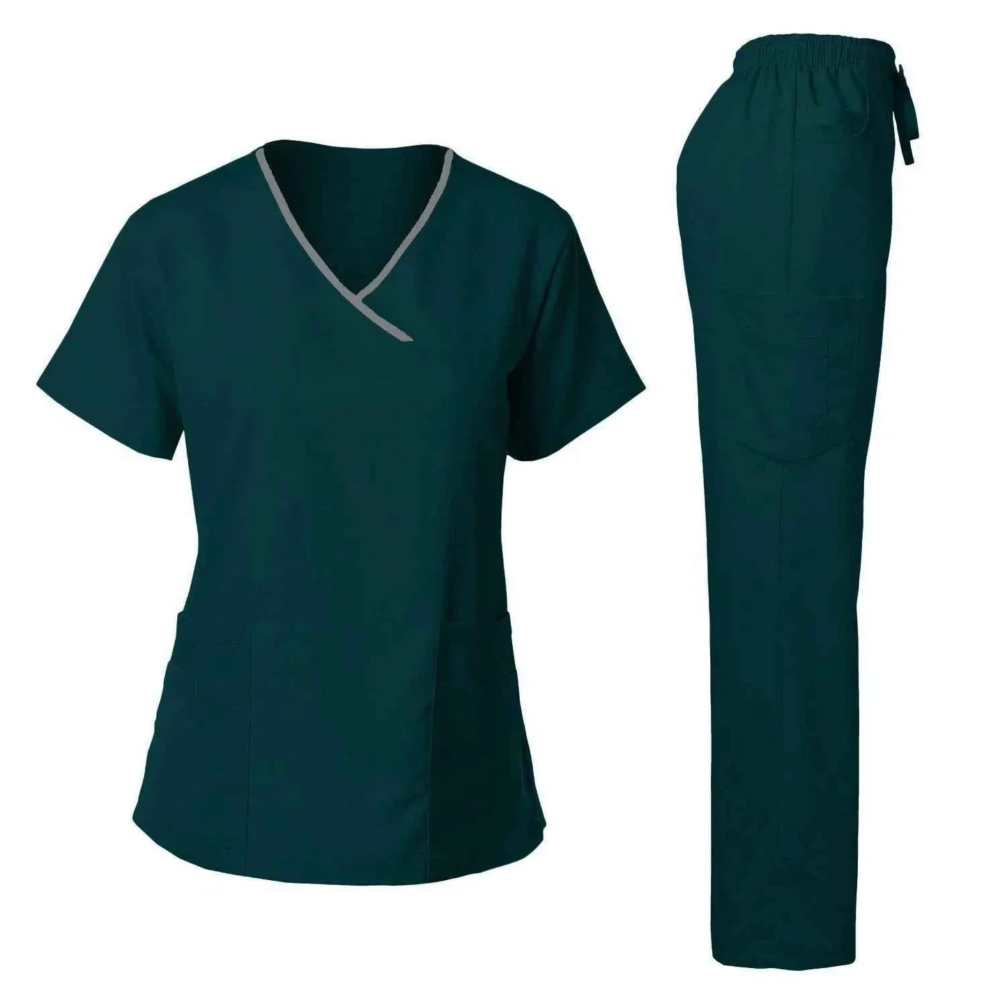 Women's Medical Scrub Uniform Set — Comfortable 2-Piece Top & Pants for Healthcare Professionals