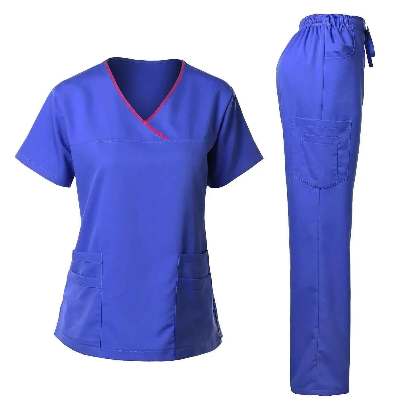 Women's Medical Scrub Uniform Set — Comfortable 2-Piece Top & Pants for Healthcare Professionals